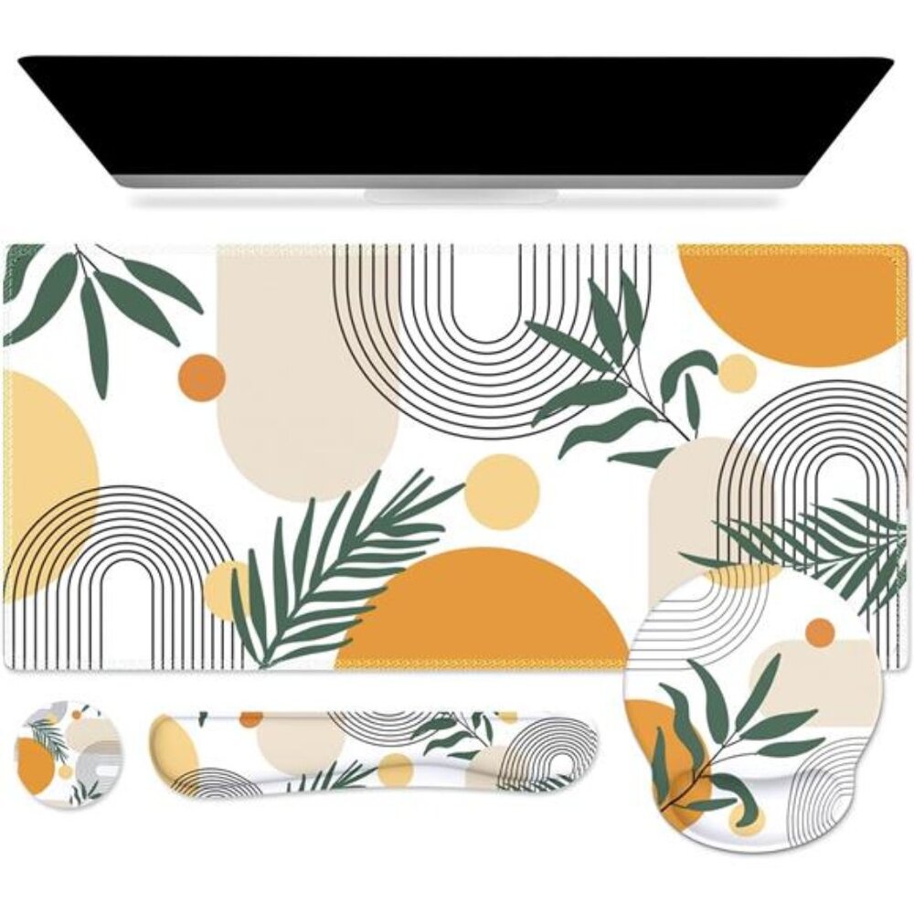 Mouse Pad and Keyboard Wrist Rest Set, 4in1 XXL Large Mousepad +Keyboard Pad